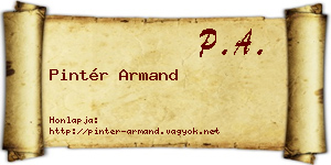 Pintér Armand névjegykártya