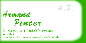 armand pinter business card